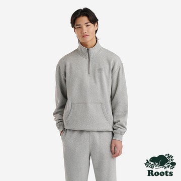 Roots 男裝- COOPER半拉鍊寬版上衣-灰色