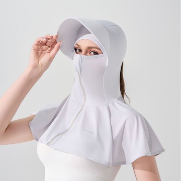 防曬衣女士春夏季遮陽透氣防紫外線纖薄原紗冰絲防嗮服連帽面罩鑫弘-素時衣櫥