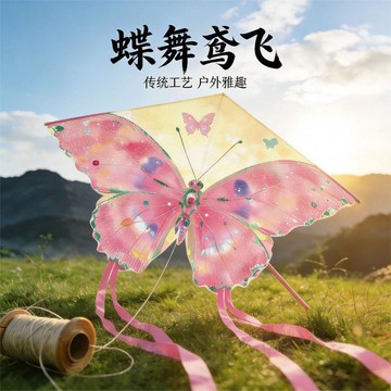 🎀樂貝兒優選🎀蝴蝶兒童風箏 戶外風箏 風箏線 戶外親子活動 成人大型新款濰坊微風易飛專業 高顔值 中國風國潮風箏