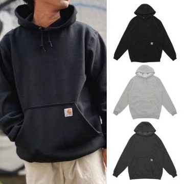 Carhartt卡哈特 美國版K121 袋鼠口袋連帽T 男女 美版休閒重磅刷毛長袖上衣 時尚潮流素面寬鬆運動大學T恤衛衣