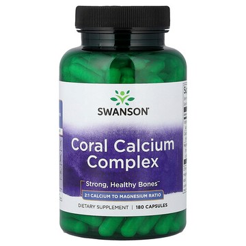 Swanson Vitamins, 珊瑚鈣複合物，180 粒膠囊