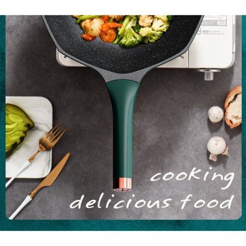 麥飯石炒鍋不粘鍋家用八角鍋平底不粘鍋家用電磁爐適用燃氣灶通用