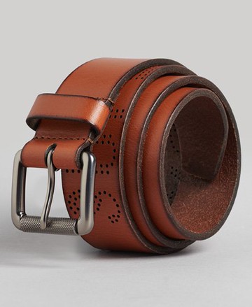 Superdry Men's Men's Vintage Branded Belt Tan / Tan Perf - Size: M