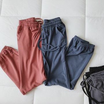 運動褲女寬松休閑束腳九分褲跑步健身褲夏季薄款高腰垂感瑜伽褲潮