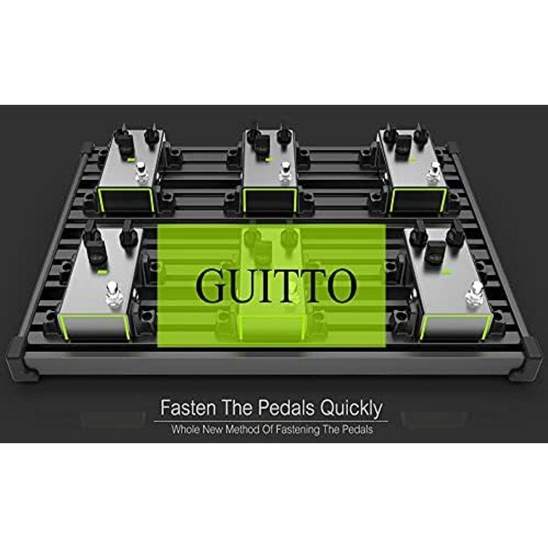 Guitto ギターエフェクター ボードペダルボード クランプブロック固定効果ペダルボードアルミニウム合金超軽量キャリングバッグ付き (中)