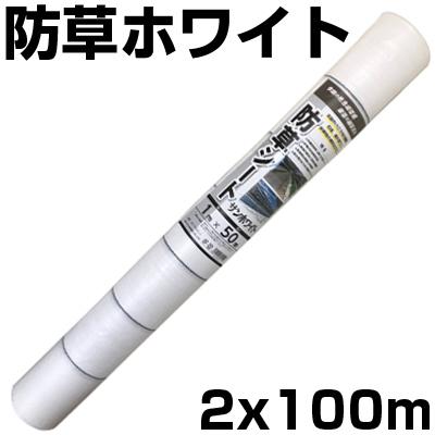 個人宅OK 防草シート 2m 白 シンセイ X 100m ホワイト 135g m2 抗菌剤 UV剤 反射 太陽光 両面パネル 畝間 ハウス内通路 耐用年数 約3年