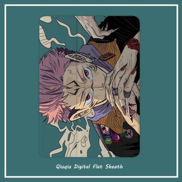 兩面宿儺動漫2020新款pro11保護套帶筆槽平板10.2/10.5寸氣囊殼18/19ipad air4/3/2/1三折式5/6蘋果9.7迷你54