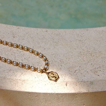 GINYA 滴露月華 Dewlight 珍珠水滴金牌項鍊