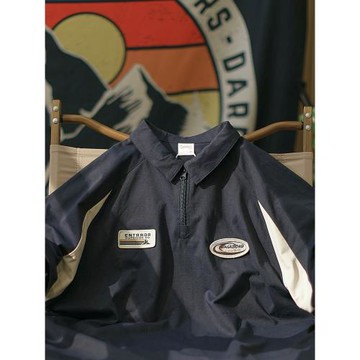 【高球】夏季日系短袖翻領polo衫男刺繡徽章休閑運動情侶裝潮T恤