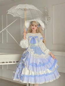 白仙气花嫁春夏ワンカラーゴスロリワンピース ロリィタ OP Lolita ロリータ コスプレ ウェディングドレス日常服ゴスロリワンピース人形師  LINEショッピング