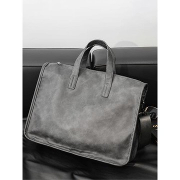 2024新款商務青年公文包休閑出差文件包電腦手提包潮流單肩斜挎包