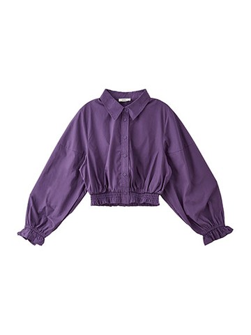 打攬短版開襟襯衫(LA37L0A0100) - earth music&ecology