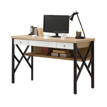 【唯熙傢俱】艾莉兒橡木雙色4尺書桌