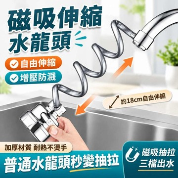 🐳隔日到貨🐳水龍頭延伸器 磁吸伸縮水龍頭 三檔防濺 萬向水龍頭 花灑水龍頭 廚房水龍頭 浴室水龍頭 水龍頭過濾999