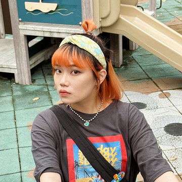 手工髮帶 / 京都限定 / 日系復古 / 雛菊大花 / 二色入