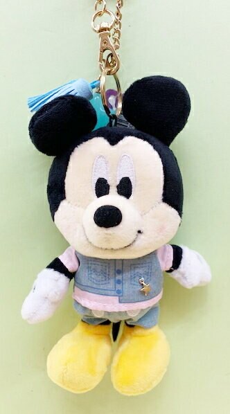 【震撼精品百貨】Micky Mouse 米奇/米妮  絨毛吊飾 牛仔穿衣服#00289 震撼日式精品百貨
