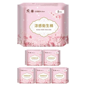 JOYFUL NAPKIN 悅棉 涼感衛生棉 衛生巾 日用型 6包  1套  8片  24.5cm