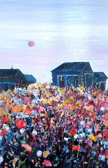 無題原創布面油畫風景藝術治療藝術牆面裝飾