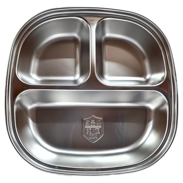 304不鏽鋼兒童餐盤 分隔飯菜不混味  餐盤  銀色  1個