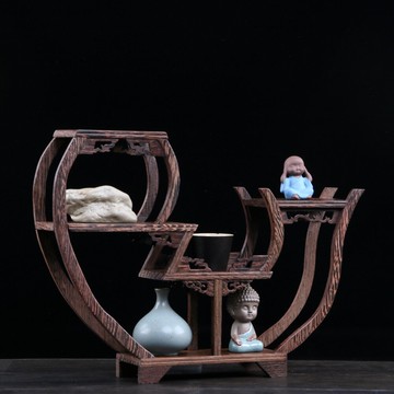 翅木博古架木中式小多展示架代茶具砂架子架件