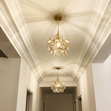 【優選百貨】北歐全銅小吊燈現代簡約花瓣花蕾餐廳燈創意輕奢花朵衣帽間床頭燈