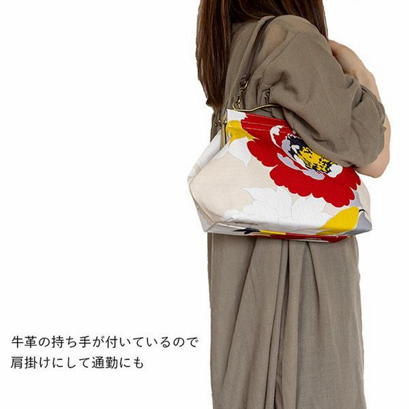 美品 本革 銀座かねまつ 舟型 アンティークモチーフ ハンドバッグ 牛革 