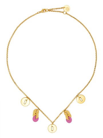 Maje - charm-detail necklace - women - Brass - One Size - Gold