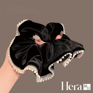 【HERA 赫拉】復古氣質絲絨黑色珍珠大腸髮圈 H115052501