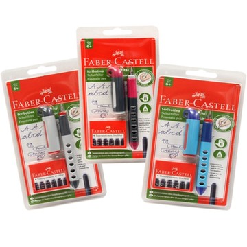 輝柏 Faber- Castell 學齡兒童鋼筆(F)-右手專用 藍