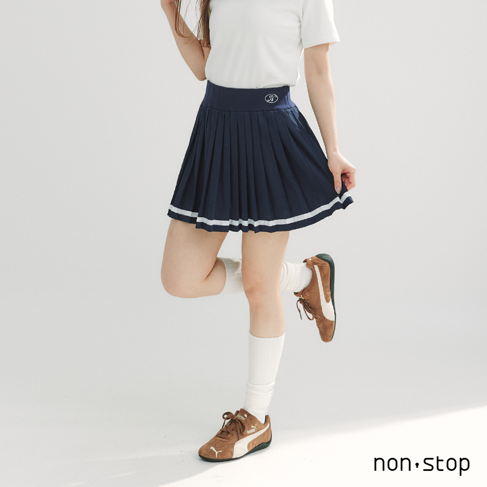 non-stop 經典活力配色百褶短裙-2色