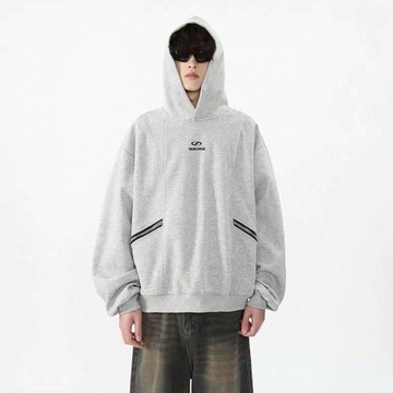 【AMERO】男女款 長袖連帽T恤 內刷絨 大拉鍊口袋