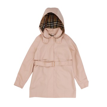 BURBERRY Kids 內襯格紋粉色風衣