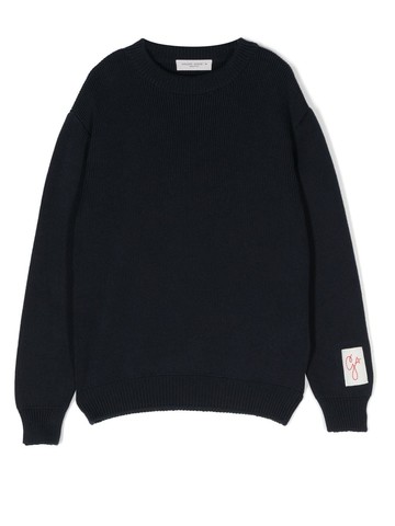Golden Goose Kids - logo-print long-sleeve sweatshirt - kids - Cotton - 10 yrs - Blue