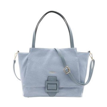 FIRANO-皮帶扣皮革手提/斜背兩用包(嫩藍色)
