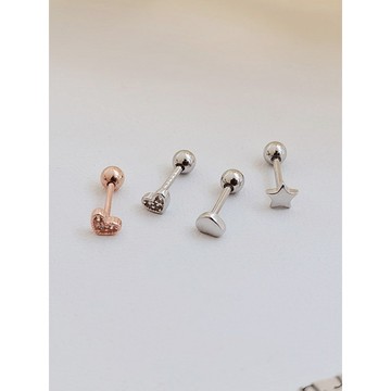 【SK飾品】純銀●轉珠耳環【9250216】螺絲鎖耳環 純銀耳環 鎖圓球耳環