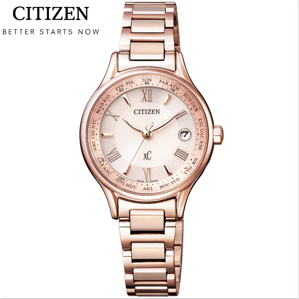 CITIZEN xC系列田馥甄HEBE廣告款鈦金屬光動能簡約優雅電波女錶EC1164