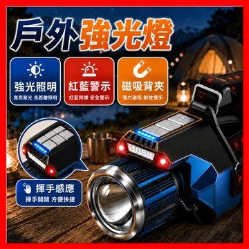 【揮手即亮】手電筒 頭燈 強光頭燈 變焦頭燈 手電筒強光 強光手電筒 工作燈 頭燈led超強光可充電 開關 探照燈