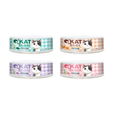 O KAT美喵人生-肉泥主食罐 80g x 24入組(買二件送寵喵樂-貓草玩具1個隨機)