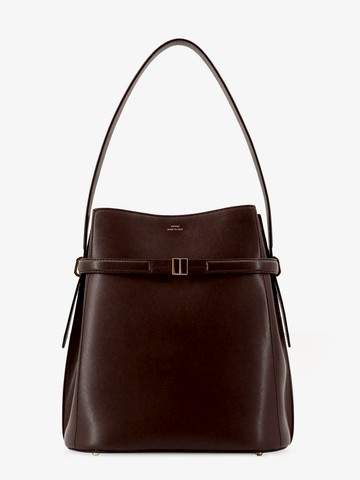Leather bucket bag with frontal strap - TOTEME - gender_Woman