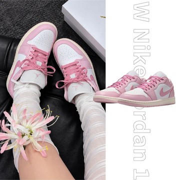 NIKE W Jordan 1 Low 白粉 AJ1 低筒 氣墊 休閒鞋 運動鞋 女鞋 DC0774-607