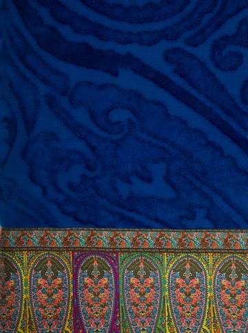 Etro Blue Beach Towel With Contrasting Lining In Cotton Home