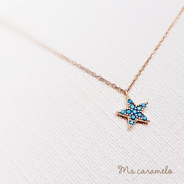 焦糖小姐-Ms-caramelo-925純銀鍍玫瑰金 幸運星星項鍊