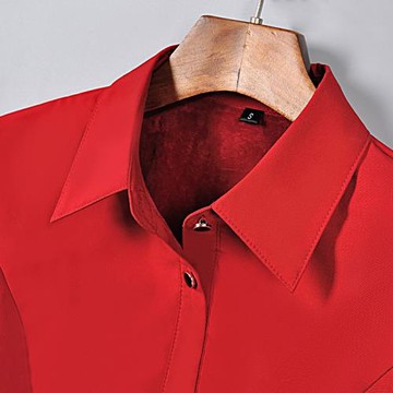 紅色女襯衫長袖春季2023新款春夏長袖收腰職業工裝襯衣加絨工作服