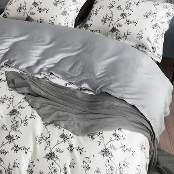 100%純天絲TENCEL 鋪棉床罩 40支 35公分  床罩 + 兩用被 + 枕套 x 2 + 薄枕套 x 2 + 抱枕套含枕心  雙人  雅墨