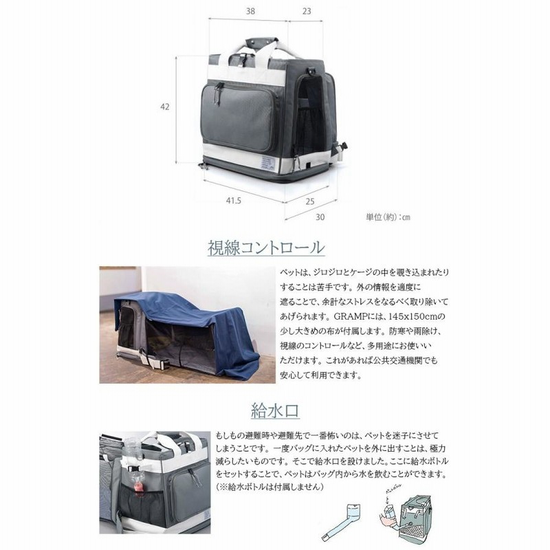 ３ケージ拡張機能LEONIMAL リオニマル 拡張ペットキャリー GRAMP グランプ 災害用