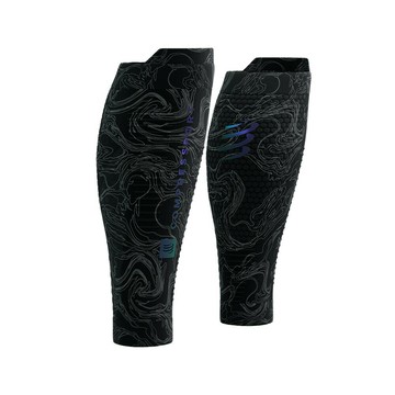 《Compressport 瑞士》R2 3.0 小腿套 (極光黑) R2 3.0 Calf Sleeves- Aurora
