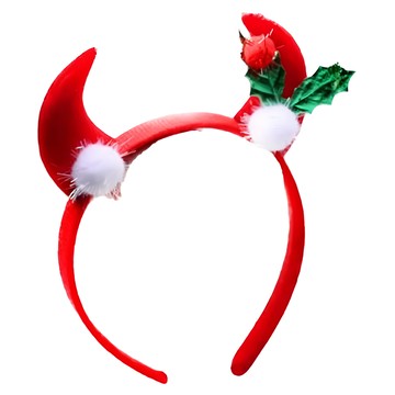 摩達客 耶誕派對小惡魔髮箍  紅牛角  1個