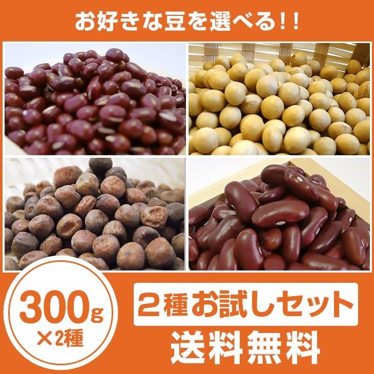 小豆 黒豆 大豆などお好きな豆を選べる 2種お試しセット300ｇ×2種　同梱可 送料無料