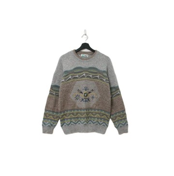 Back to Green-復古毛衣 灰階 船錨圖騰 ws-10 vintage sweater