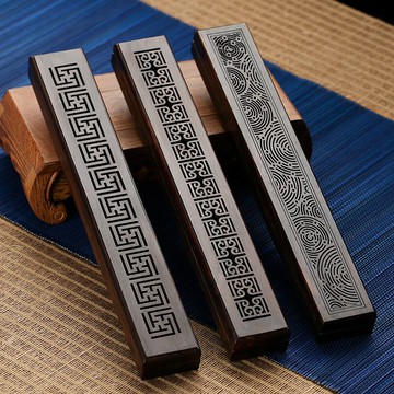 黑檀木臥香盒家用室內檀香爐 木質茶道線香盒焚香插沉香爐線香爐